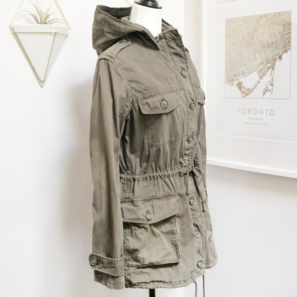 Olive Green Cotton Utility Cargo Anorak Jacket 🫒 TALULA Aritzia - Picture 5 of 13